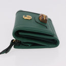 GUCCI Horsebit Compact Wallet Leather Green Gold 659632 Auth 183124M-4