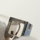 HERMES Cage De H H Cube Necklace metal Silver Auth 183125V-11