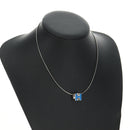 HERMES Cage De H H Cube Necklace metal Silver Auth 183125V-14
