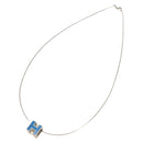 HERMES Cage De H H Cube Necklace metal Silver Auth 183125V-13