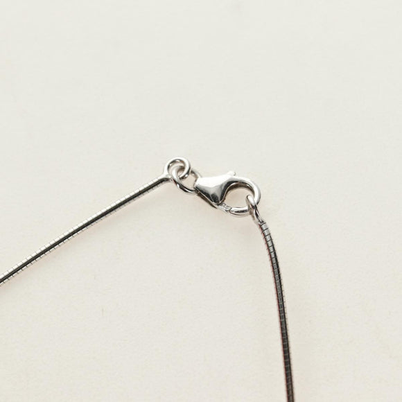 HERMES Cage De H H Cube Necklace metal Silver Auth 183125V
