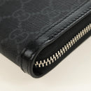 GUCCI GG Supreme Shoulder Bag PVC Black Silver 724351 Auth 183126M-15