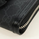 GUCCI GG Supreme Shoulder Bag PVC Black Silver 724351 Auth 183126M-17