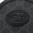 GUCCI GG Supreme Shoulder Bag PVC Black Silver 724351 Auth 183126M-18