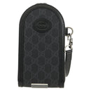 GUCCI GG Supreme Shoulder Bag PVC Black Silver 724351 Auth 183126M-13