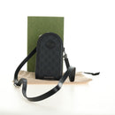 GUCCI GG Supreme Shoulder Bag PVC Black Silver 724351 Auth 183126M-12