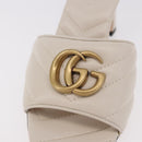 GUCCI GG Marmont Sandalen Leder Elfenbein Gold 674839 Auth 183127M-13