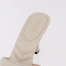 GUCCI GG Marmont Sandalen Leder Elfenbein Gold 674839 Auth 183127M-14