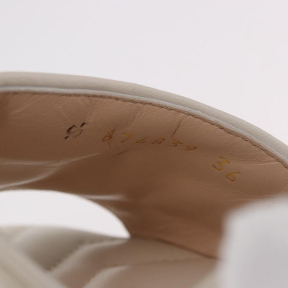 GUCCI GG Marmont Sandalen Leder Elfenbein Gold 674839 Auth 183127M