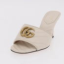 GUCCI GG Marmont Sandalen Leder Elfenbein Gold 674839 Auth 183127M-18
