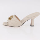 GUCCI GG Marmont Sandalen Leder Elfenbein Gold 674839 Auth 183127M-21