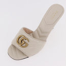GUCCI GG Marmont Sandalen Leder Elfenbein Gold 674839 Auth 183127M-22