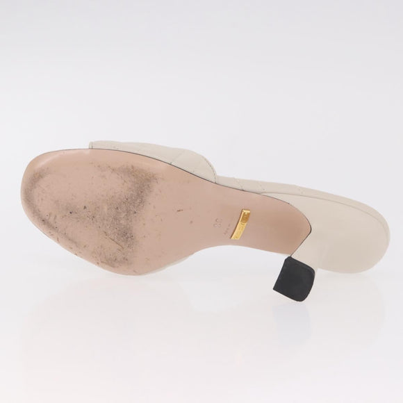 GUCCI GG Marmont Sandalen Leder Elfenbein Gold 674839 Auth 183127M