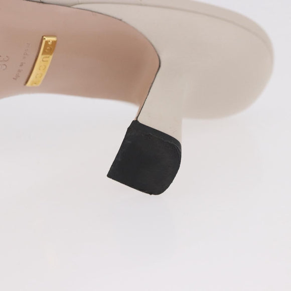 GUCCI GG Marmont Sandalen Leder Elfenbein Gold 674839 Auth 183127M