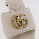 GUCCI GG Marmont Sandalen Leder Elfenbein Gold 674839 Auth 183127M-30