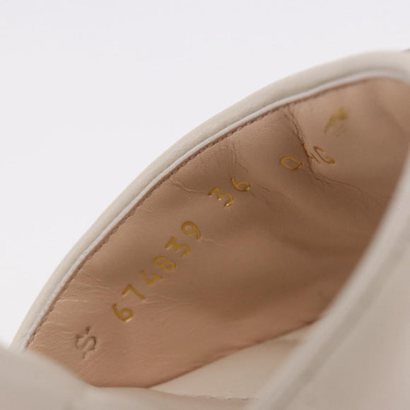 GUCCI GG Marmont Sandalen Leder Elfenbein Gold 674839 Auth 183127M