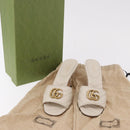 GUCCI GG Marmont Sandalen Leder Elfenbein Gold 674839 Auth 183127M-35