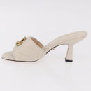 GUCCI GG Marmont Sandalen Leder Elfenbein Gold 674839 Auth 183127M-5