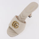 GUCCI GG Marmont Sandalen Leder Elfenbein Gold 674839 Auth 183127M-6