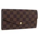 LOUIS VUITTON Damier Ebene Portefeuille Sarah Long Wallet N60491 Auth 183129SV-1