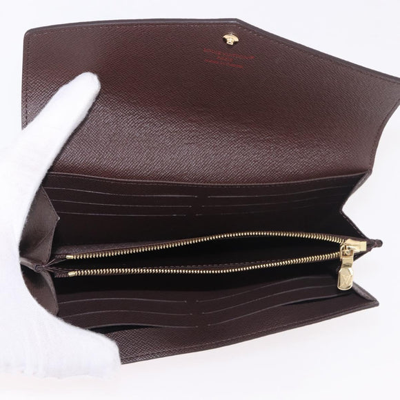 LOUIS VUITTON Damier Ebene Portefeuille Sarah Long Wallet N60491 Auth 183129SV
