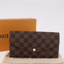 LOUIS VUITTON Damier Ebene Portefeuille Sarah Long Wallet N60491 Auth 183129SV-12