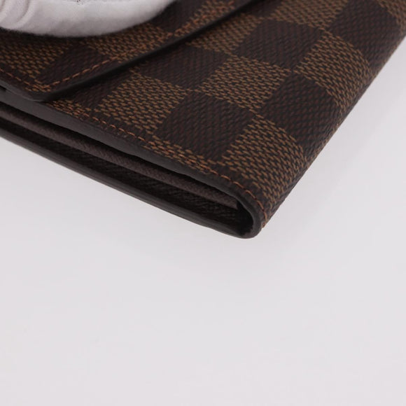 LOUIS VUITTON Damier Ebene Portefeuille Sarah Long Wallet N60491 Auth 183129SV