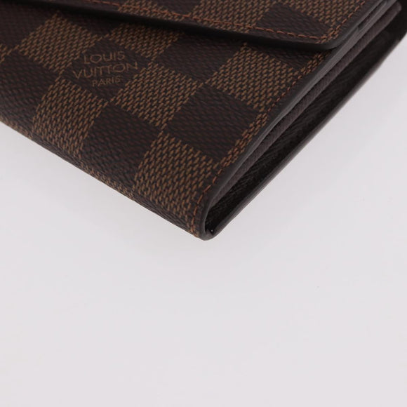 LOUIS VUITTON Damier Ebene Portefeuille Sarah Long Wallet N60491 Auth 183129SV