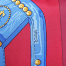 HERMES Carre 90 Scarf ""aux champs"" Silk Red Auth 183130-11