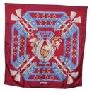 HERMES Carre 90 Scarf ""aux champs"" Silk Red Auth 183130-12