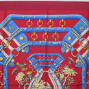 HERMES Carre 90 Scarf ""aux champs"" Silk Red Auth 183130-3