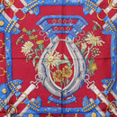 HERMES Carre 90 Scarf ""aux champs"" Silk Red Auth 183130-6