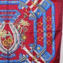 HERMES Carre 90 Scarf ""aux champs"" Silk Red Auth 183130-7