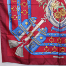 HERMES Carre 90 Scarf ""aux champs"" Silk Red Auth 183130-8