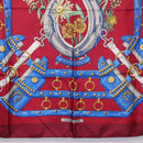 HERMES Carre 90 Scarf ""aux champs"" Silk Red Auth 183130-9