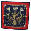HERMES Carre 90 Scarf ""PARURES DES SABLES"" Silk Navy Auth 183131M-1