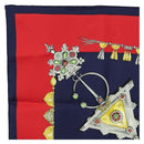 HERMES Carre 90 Scarf ""PARURES DES SABLES"" Silk Navy Auth 183131M-2