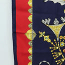HERMES Carre 90 Scarf ""PARURES DES SABLES"" Silk Navy Auth 183131M-5