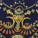 HERMES Carre 90 Scarf ""PARURES DES SABLES"" Silk Navy Auth 183131M-6