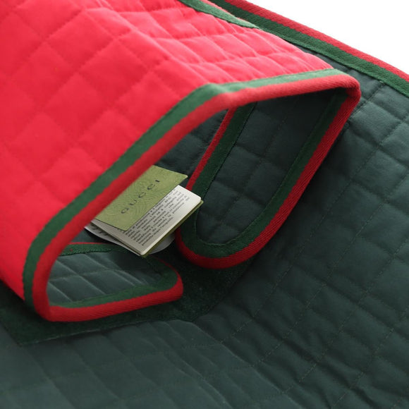 GUCCI Pet Coat Web Sherry Line Cotton Red Green Auth 183133M