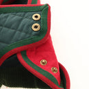 GUCCI Pet Coat Web Sherry Line Cotton Red Green Auth 183133M-14