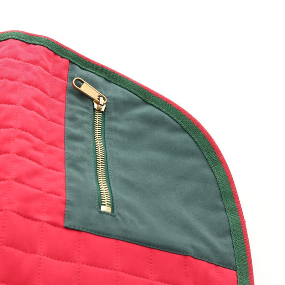 GUCCI Pet Coat Web Sherry Line Cotton Red Green Auth 183133M