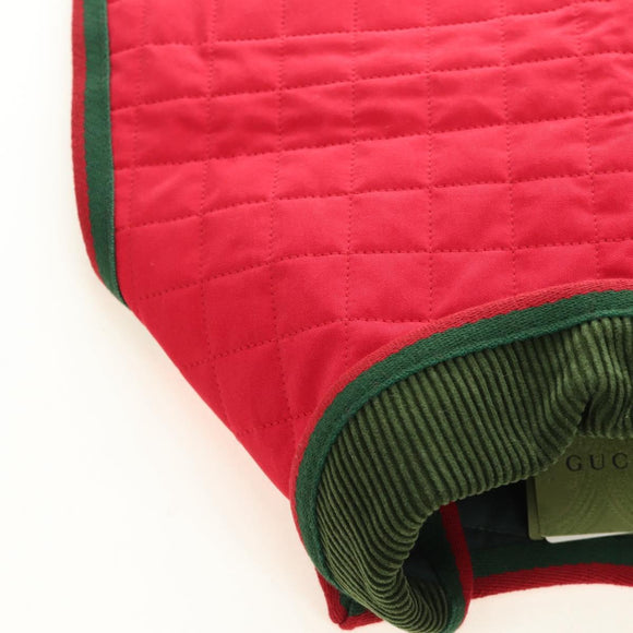 GUCCI Pet Coat Web Sherry Line Cotton Red Green Auth 183133M