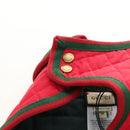 GUCCI Pet Coat Web Sherry Line Cotton Red Green Auth 183133M-8