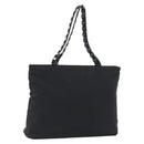 Salvatore Ferragamo Vala Chain Shoulder Bag Canvas Black Silver Auth 183134-1