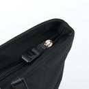 Salvatore Ferragamo Vala Chain Shoulder Bag Canvas Black Silver Auth 183134-10