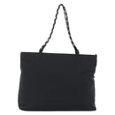 Salvatore Ferragamo Vala Chain Shoulder Bag Canvas Black Silver Auth 183134-2