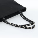 Salvatore Ferragamo Vala Chain Shoulder Bag Canvas Black Silver Auth 183134-7