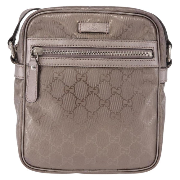 GUCCI GG Implementation Shoulder Bag PVC Pink Silver 233268 Auth 183135A