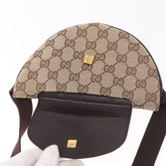 GUCCI GG Canvas Waist bag Beige Gold 106688 Auth 183136A